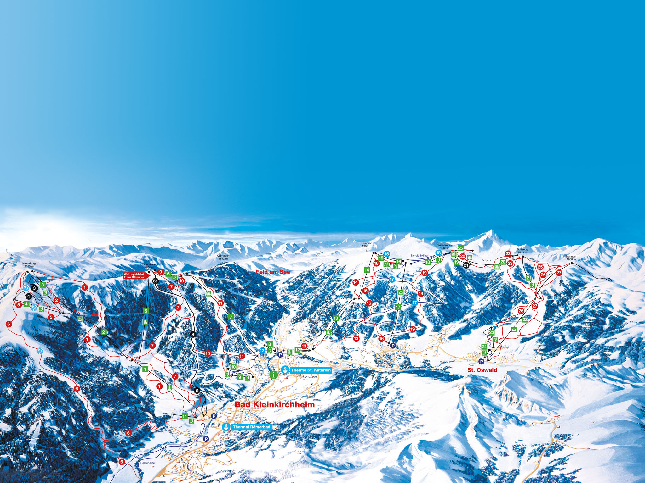 Pistenplan Bad Kleinkirchheim und Umgebung